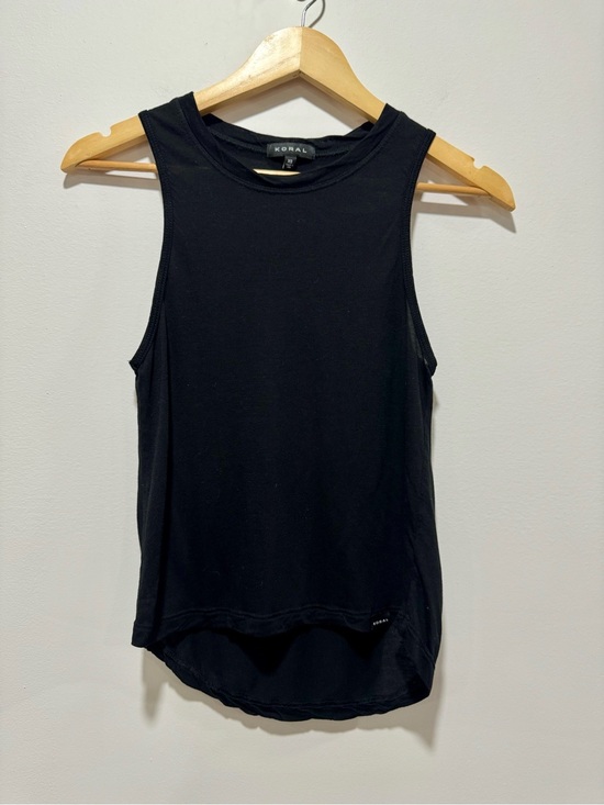 Koral Tops - Koral Aerate Netz Black High Neck Racerback Active Athletic Tank‎ Top Size S